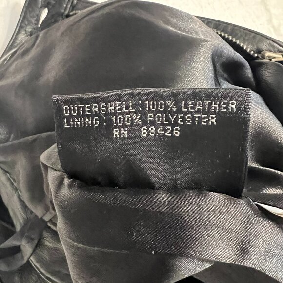 Wilsons Leather Black Pants Size 10 Waist 28" Straight Leg High Waist Lined 90s - Picture 6 of 10